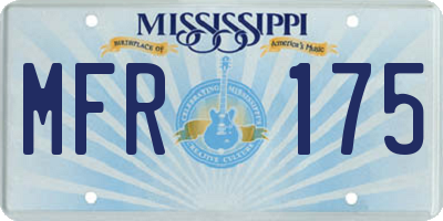 MS license plate MFR175