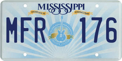 MS license plate MFR176