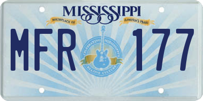 MS license plate MFR177