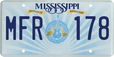 MS license plate MFR178
