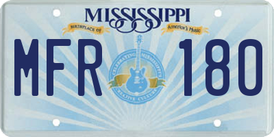 MS license plate MFR180