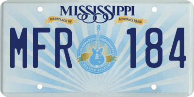 MS license plate MFR184