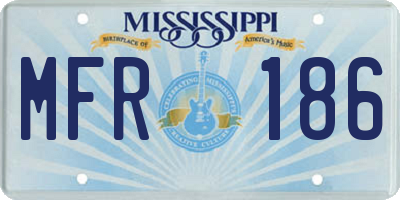 MS license plate MFR186
