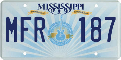 MS license plate MFR187