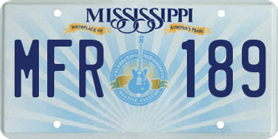 MS license plate MFR189