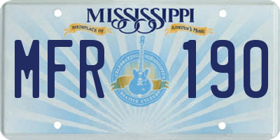 MS license plate MFR190