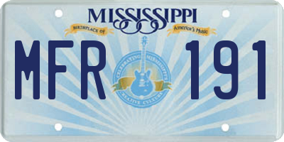 MS license plate MFR191