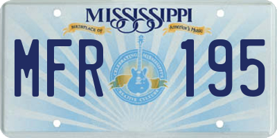 MS license plate MFR195