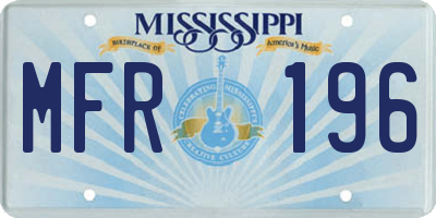 MS license plate MFR196