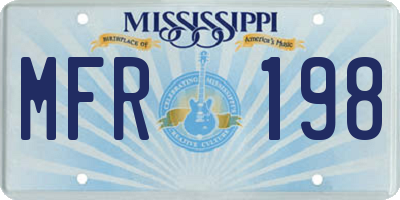 MS license plate MFR198