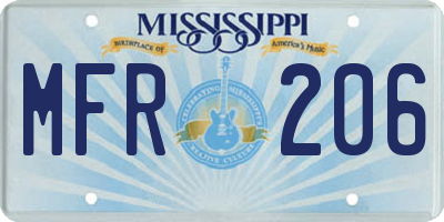 MS license plate MFR206