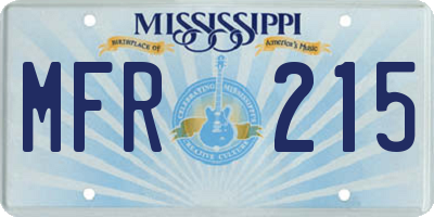 MS license plate MFR215
