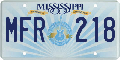 MS license plate MFR218