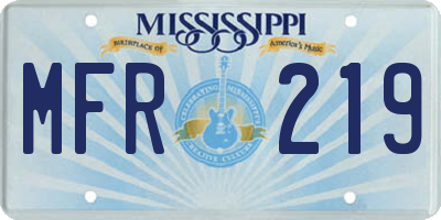 MS license plate MFR219