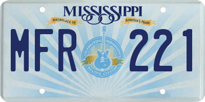 MS license plate MFR221