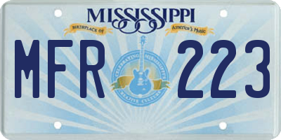 MS license plate MFR223