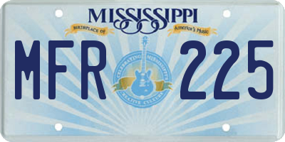 MS license plate MFR225