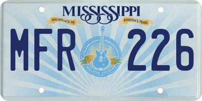 MS license plate MFR226