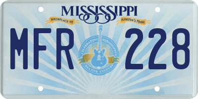 MS license plate MFR228