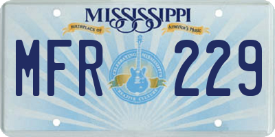 MS license plate MFR229