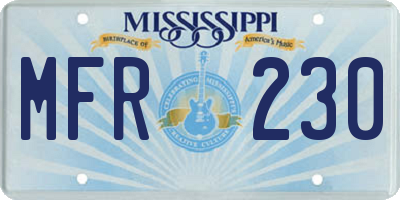 MS license plate MFR230