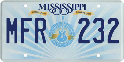 MS license plate MFR232