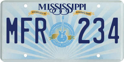MS license plate MFR234