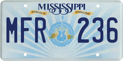 MS license plate MFR236