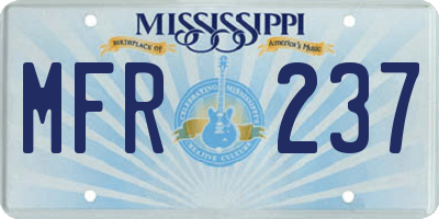 MS license plate MFR237