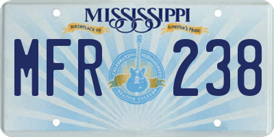 MS license plate MFR238