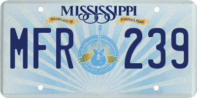 MS license plate MFR239