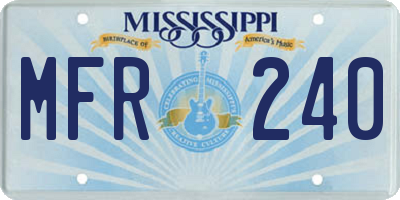 MS license plate MFR240