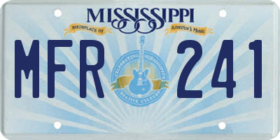 MS license plate MFR241