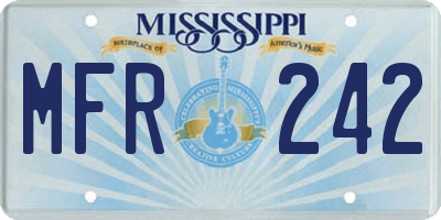 MS license plate MFR242