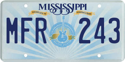 MS license plate MFR243