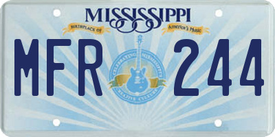 MS license plate MFR244