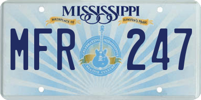 MS license plate MFR247