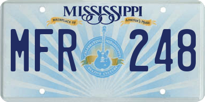 MS license plate MFR248