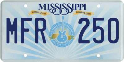 MS license plate MFR250