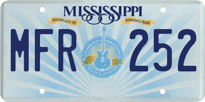 MS license plate MFR252