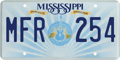 MS license plate MFR254