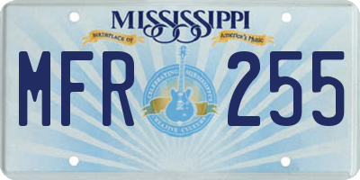MS license plate MFR255