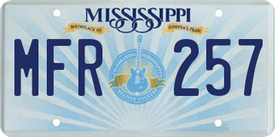 MS license plate MFR257