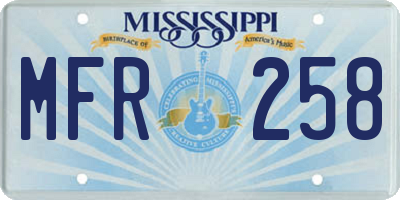 MS license plate MFR258