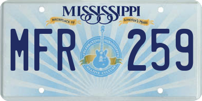 MS license plate MFR259