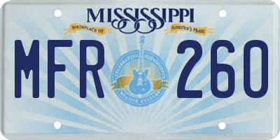 MS license plate MFR260