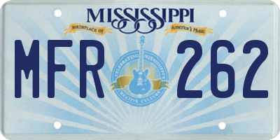 MS license plate MFR262
