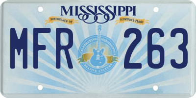 MS license plate MFR263