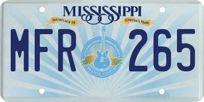 MS license plate MFR265