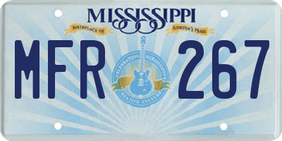 MS license plate MFR267